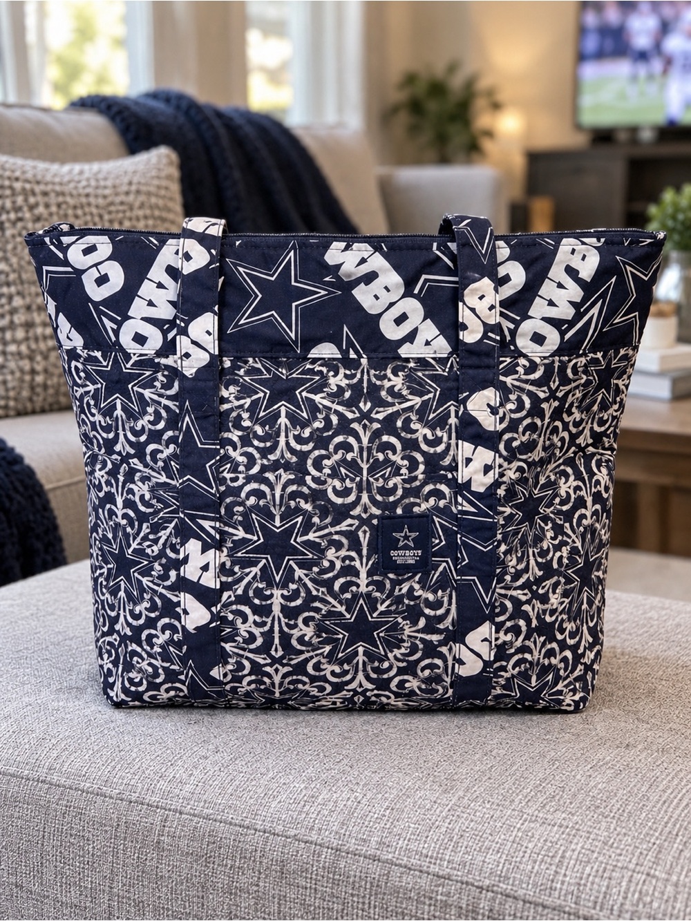 Dallas Cowboys FOCO NFL Foldable Large Tote Bag Navy White